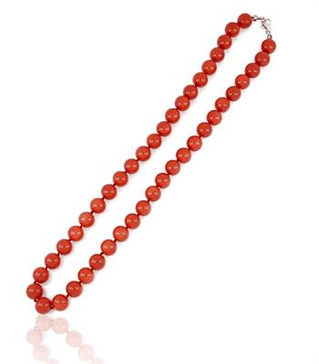 COLLANA PERLE KULTRA ROSSO 10MM 45CM CON CHIUSURA IN AG
