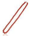 COLLANA PERLE KULTRA ROSSO 10MM 60CM CON CHIUSURA IN AG