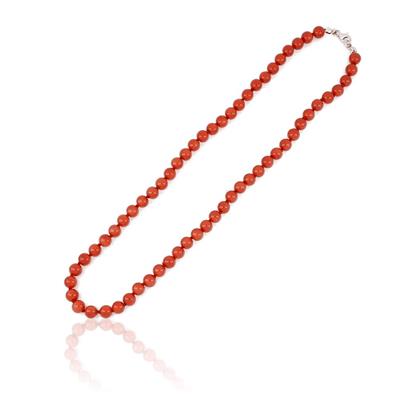COLLANA PERLE KULTRA ROSSO 6MM 40CM CON CHIUSURA IN AG