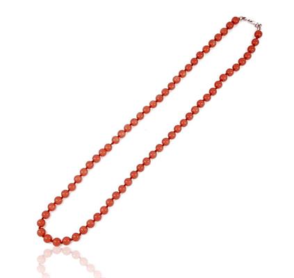 COLLANA PERLE KULTRA ROSSO 6MM 45CM CON CHIUSURA IN AG