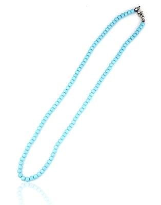 COLLANA PERLE KULTRA TURCHESE 4MM 40CM CON CHIUSURA IN AG