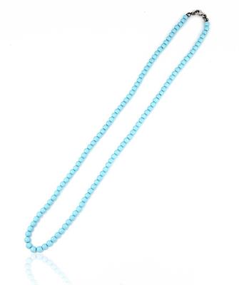 COLLANA PERLE KULTRA TURCHESE 4MM 45CM CON CHIUSURA IN AG