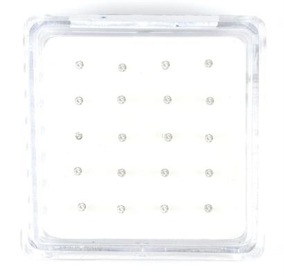 ORECCHINI NASO 20 PZ ZIRCONI TONDI DA 2mm INCOLLATI ARG 925