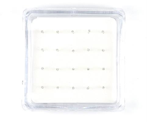 ORECCHINI NASO 20 PZ ZIRCONI TONDI DA 1.2mm 4GRIFFE ARG 925