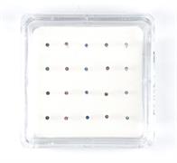 ORECCHINI NASO 20PZ ZIRCONI COLOR TONDI DA 1.2mm 3GRIFFE ARG