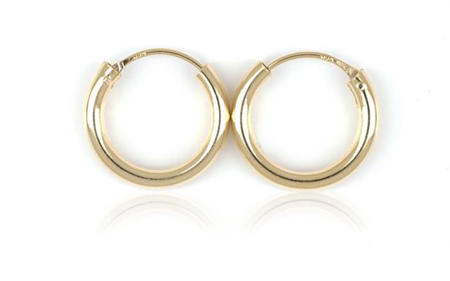 ORECCHINI CERCHIO DORATI 1 COPPIA CANNA TONDA DA 3mm D18mm