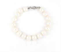 BRACCIALE PERLE KULTRA BIANCO 10 MM CON CHIUSURA IN ARGENTO
