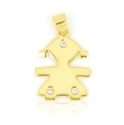 CIONDOLO BIMBA H1.5 DORATO LISCIO ARGENTO 925%