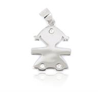 CIONDOLO BIMBA H1.5 RODIATO LISCIO ARGENTO 925%
