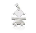 CIONDOLO BIMBA H1.5 RODIATO LISCIO ARGENTO 925%