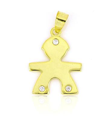 CIONDOLO BIMBO H1.5 DORATO LISCIO ARGENTO 925%