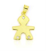 CIONDOLO BIMBO H1.5 DORATO LISCIO ARGENTO 925%