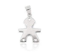 CIONDOLO BIMBO H1.5 RODIATO LISCIO ARGENTO 925%