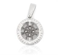 CIONDOLO UOMO TIMONE E ZIRCONI ARGENTO 925