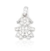 CIONDOLO BIMBA H1.5 RODIATO ZIRCONATO ARGENTO 925%