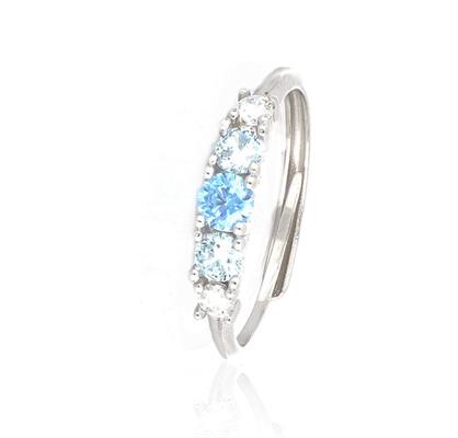ANELLO RIVIERA OPEN PIETRE AZZURRE E BIANCHE ARGENTO 925