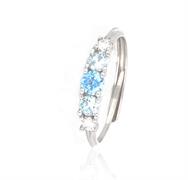 ANELLO RIVIERA OPEN PIETRE AZZURRE E BIANCHE ARGENTO 925
