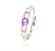 ANELLO RIVIERA OPEN PIETRE ROSA E BIANCHE ARGENTO 925