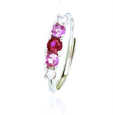 ANELLO RIVIERA OPEN PIETRE ROSSE E BIANCHE ARGENTO 925