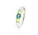 ANELLO RIVIERA OPEN PIETRE VERDI E BIANCHE ARGENTO 925