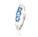 ANELLO RIVIERA OPEN PIETRE BLU E BIANCHE ARGENTO 925
