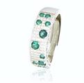 ANELLO FASCIA ZIRCONATA BICOLOR VERDE ARGENTO 925