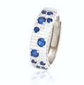 ANELLO FASCIA ZIRCONATA BICOLOR BLU ARGENTO 925