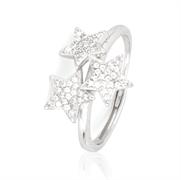 ANELLO OPEN STELLE ZIRCONATE ARGENTO 925