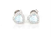 ORECCHINI KATE CUORE 5.5X5mm ACQUAMARINA ARGENTO 925
