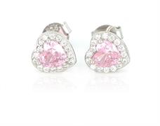 ORECCHINI KATE CUORE 5.5X5mm ROSA ARGENTO 925%