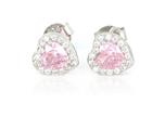 ORECCHINI KATE CUORE 5.5X5mm ROSA ARGENTO 925%