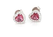 ORECCHINI KATE CUORE 5.5X5mm ROSSI ARGENTO 925