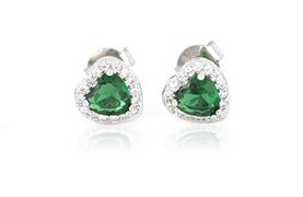 ORECCHINI KATE CUORE 5.5X5mm VERDI ARGENTO 925
