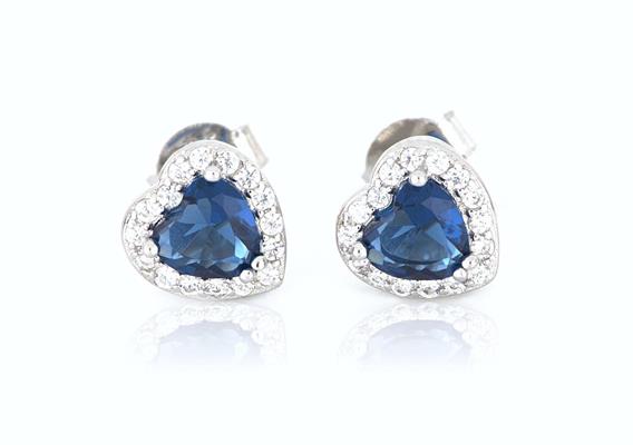 ORECCHINI KATE CUORE 5.5X5mm BLU ARGENTO 925