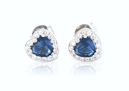 ORECCHINI KATE CUORE 5.5X5mm BLU ARGENTO 925
