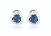 ORECCHINI KATE CUORE 5.5X5mm BLU ARGENTO 925