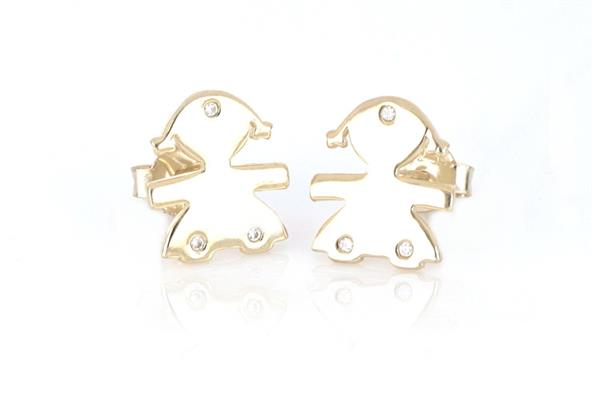 ORECCHINI BIMBA DORATI LISCI ARGENTO 925