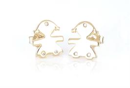 ORECCHINI BIMBA DORATI LISCI ARGENTO 925