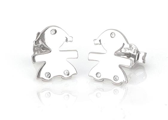 ORECCHINI BIMBA RODIATI LISCI ARGENTO 925%