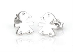 ORECCHINI BIMBA RODIATI LISCI ARGENTO 925%