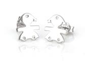 ORECCHINI BIMBA RODIATI LISCI ARGENTO 925%