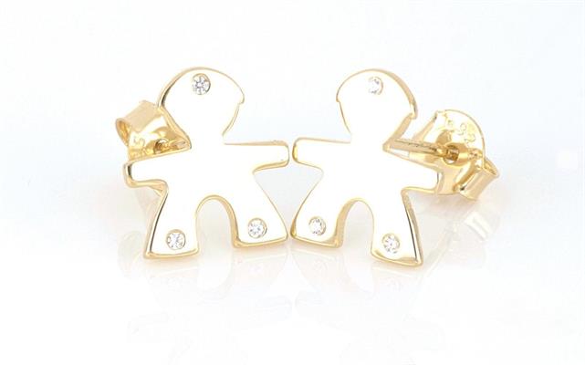 ORECCHINI BIMBO DORATI LISCI ARGENTO 925