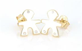 ORECCHINI BIMBO DORATI LISCI ARGENTO 925
