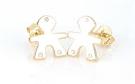 ORECCHINI BIMBO DORATI LISCI ARGENTO 925