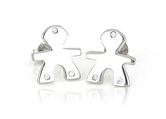 ORECCHINI BIMBO RODIATI LISCI ARGENTO 925