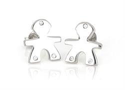ORECCHINI BIMBO RODIATI LISCI ARGENTO 925