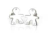 ORECCHINI BIMBO RODIATI LISCI ARGENTO 925