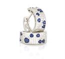 ORECCHINI CERCHIO D15mm FASCIA ZIRCONATA BLU ARGENTO 925