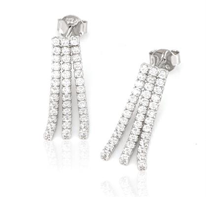 ORECCHINI TENNIS 3 FILI cm2 ARGENTO 925