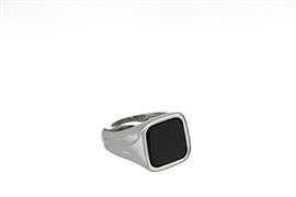 ANELLO UOMO MIGNOLO OPEN QUADRATO ONICE RODIATO ARGENTO 925